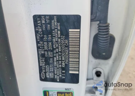 2025 Hyundai Elantra Sel Sport из США, поврежденный, VIN KMHLM4DG1SU029532